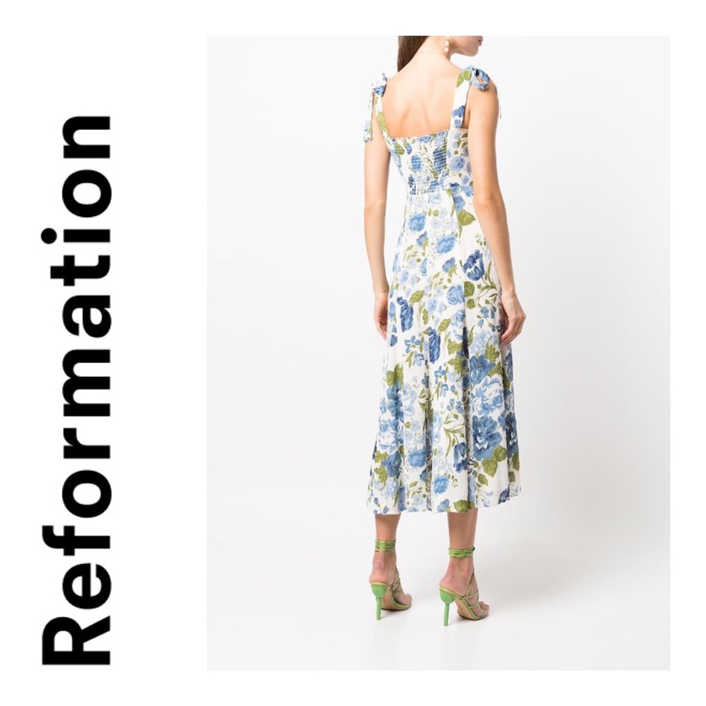 NWT REFORMATION Nadia floral-print midi dress Size 2P - Picture 3 of 12